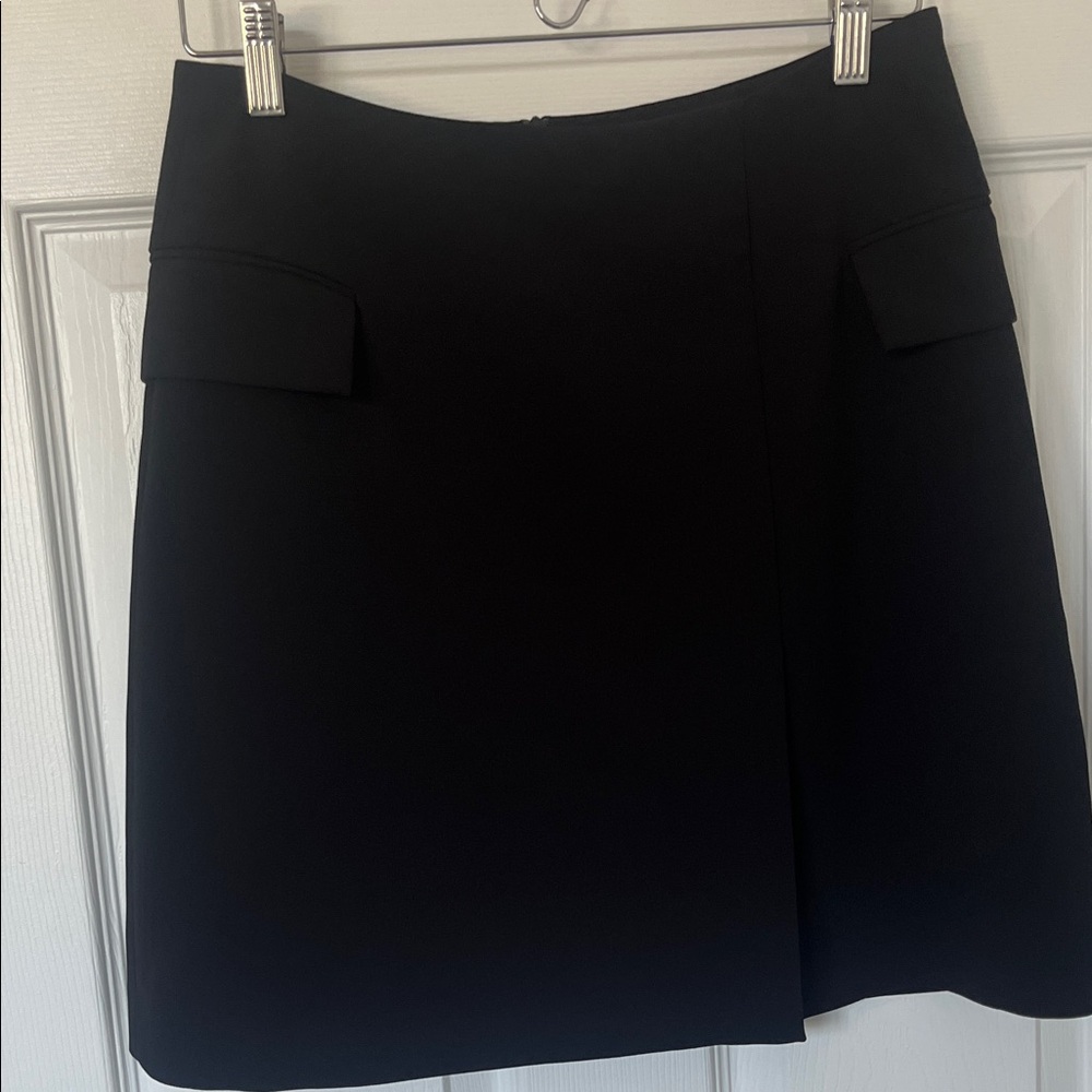 SUMMER SALE - Women's Black A-Line Skirt with Flap Pocket Detail